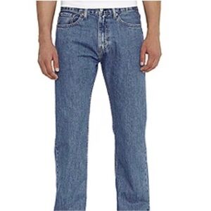 Men’s Levi 505 Straight Leg Dark Wash Blue Jeans, 32X32. 10.5 Rise.